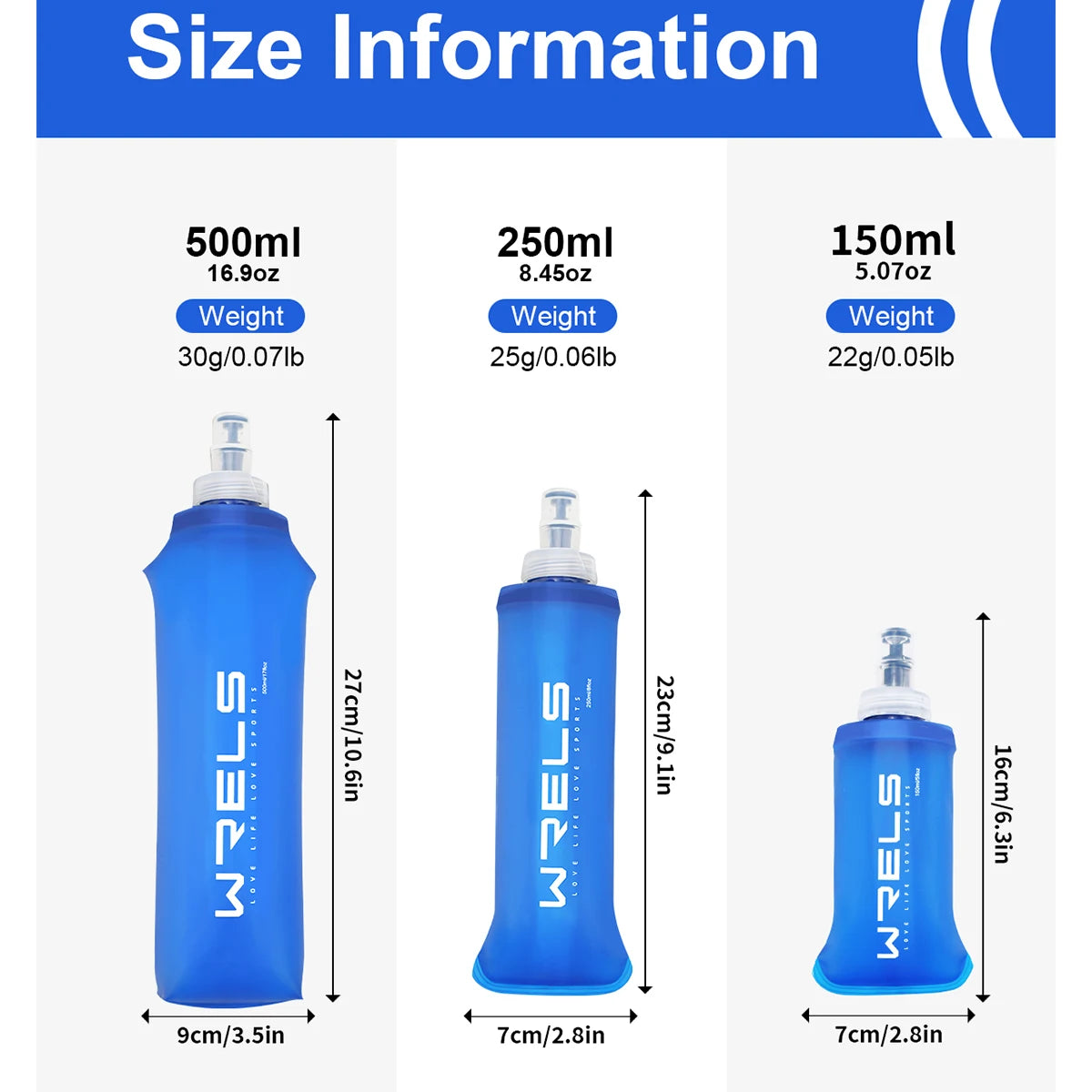 WRELS Folding Water Bottle – BPA-Free Collapsible Soft Flask