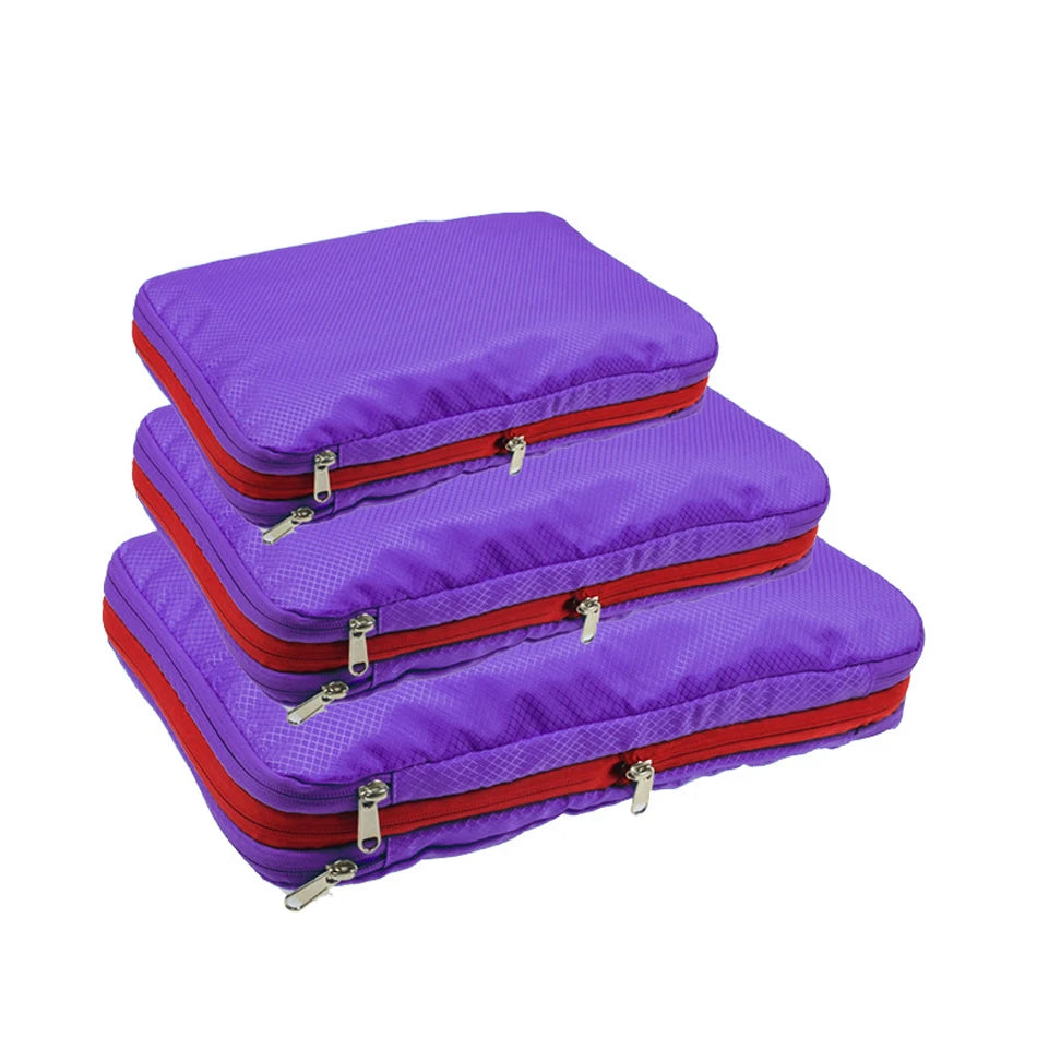 Compression Packing Cubes – Waterproof Luggage Organizer Bags