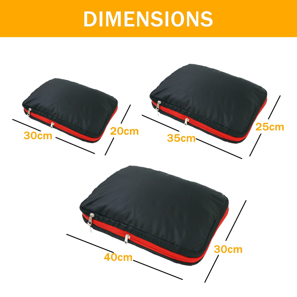 Compression Packing Cubes – Waterproof Luggage Organizer Bags