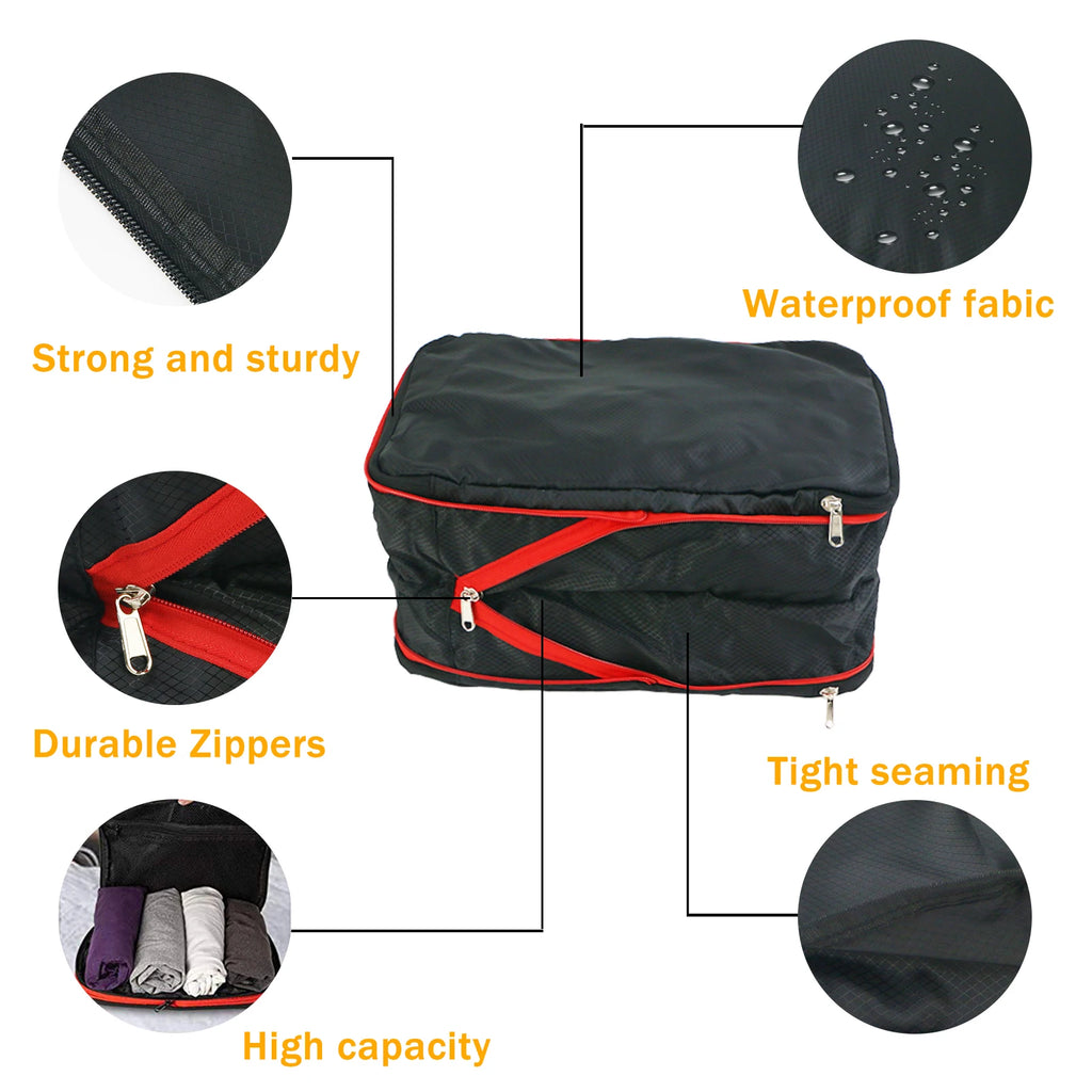 Compression Packing Cubes – Waterproof Luggage Organizer Bags