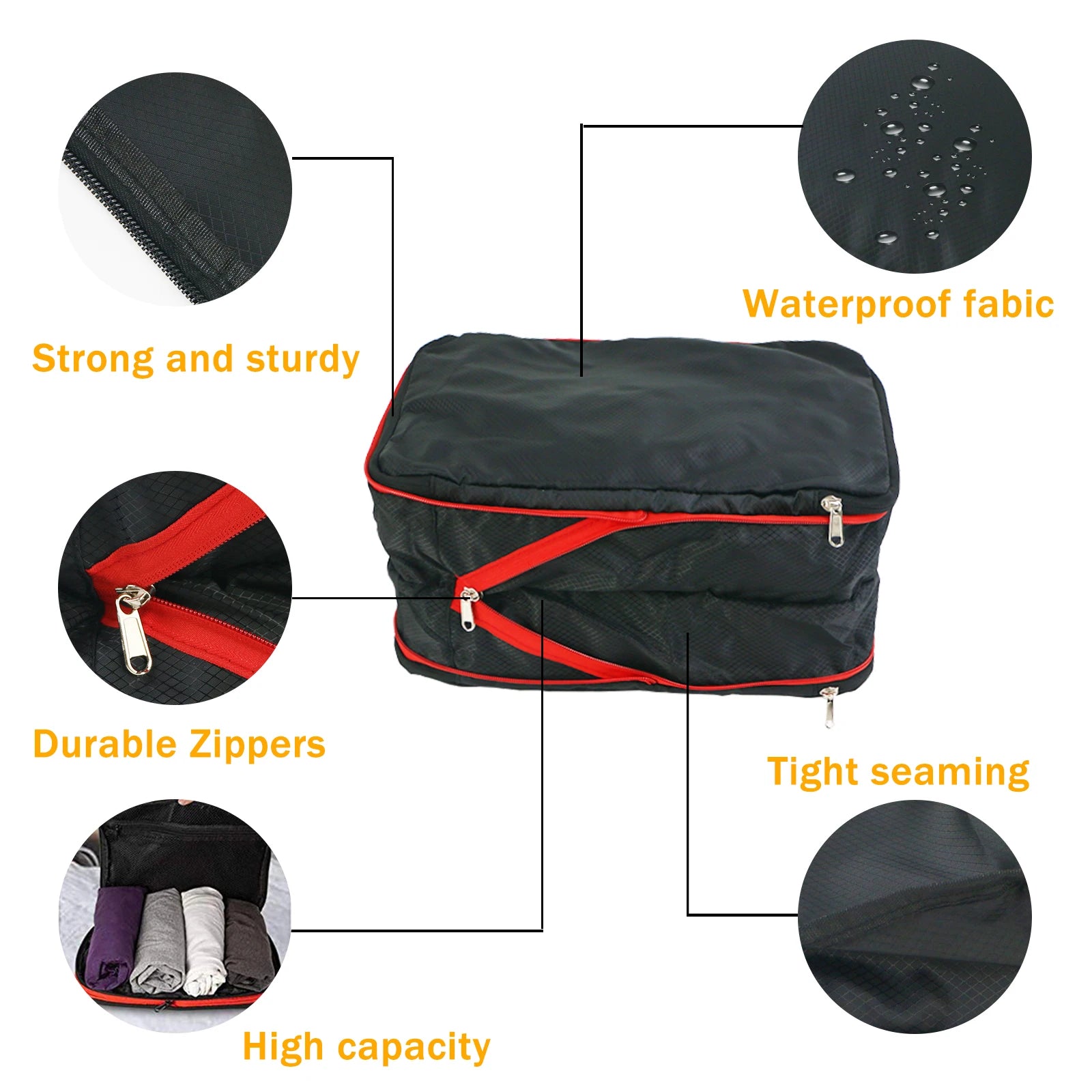Compression Packing Cubes – Waterproof Luggage Organizer Bags