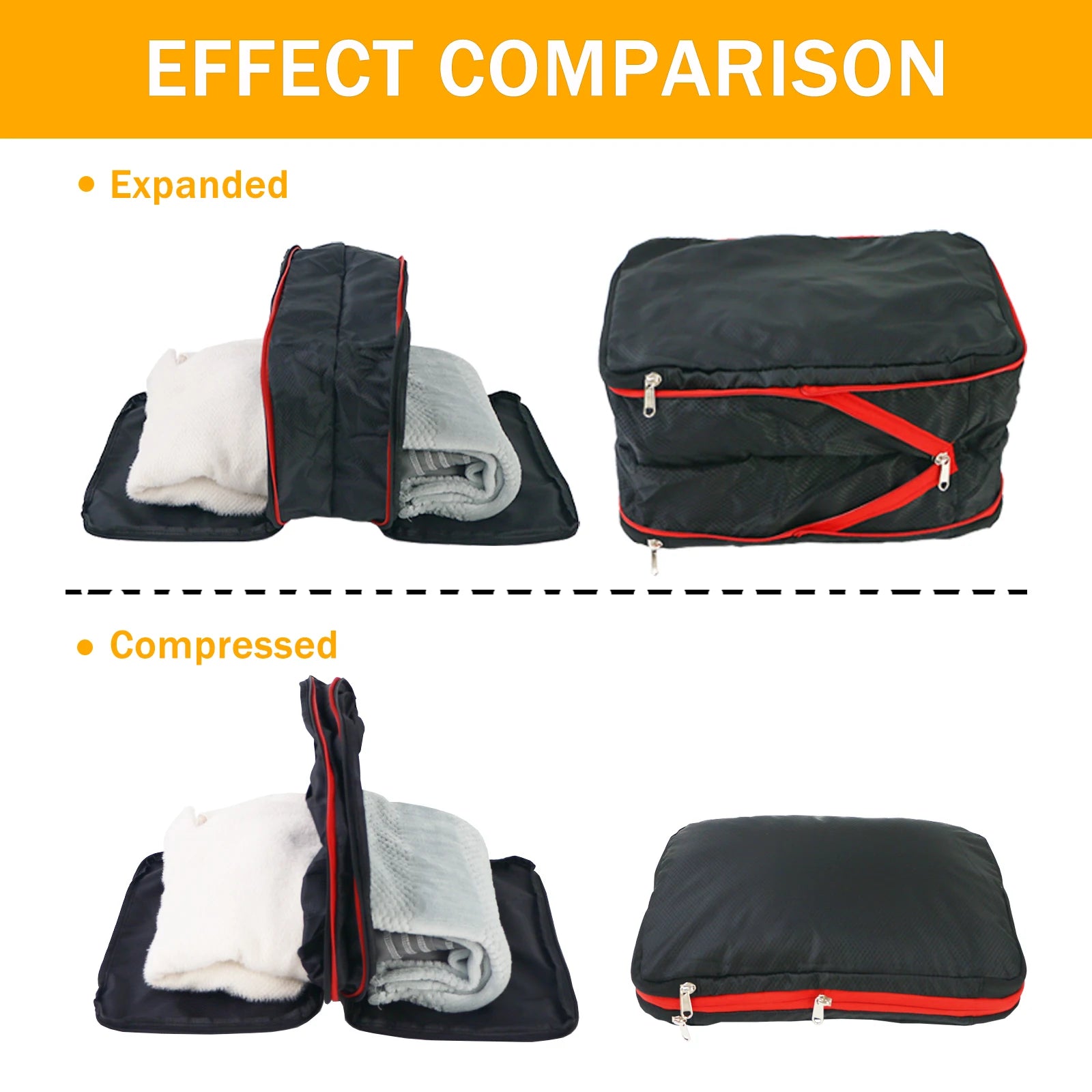 Compression Packing Cubes – Waterproof Luggage Organizer Bags