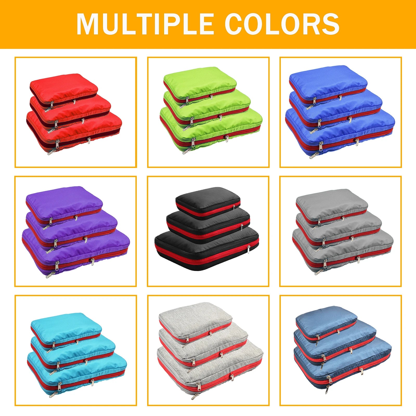 Compression Packing Cubes – Waterproof Luggage Organizer Bags