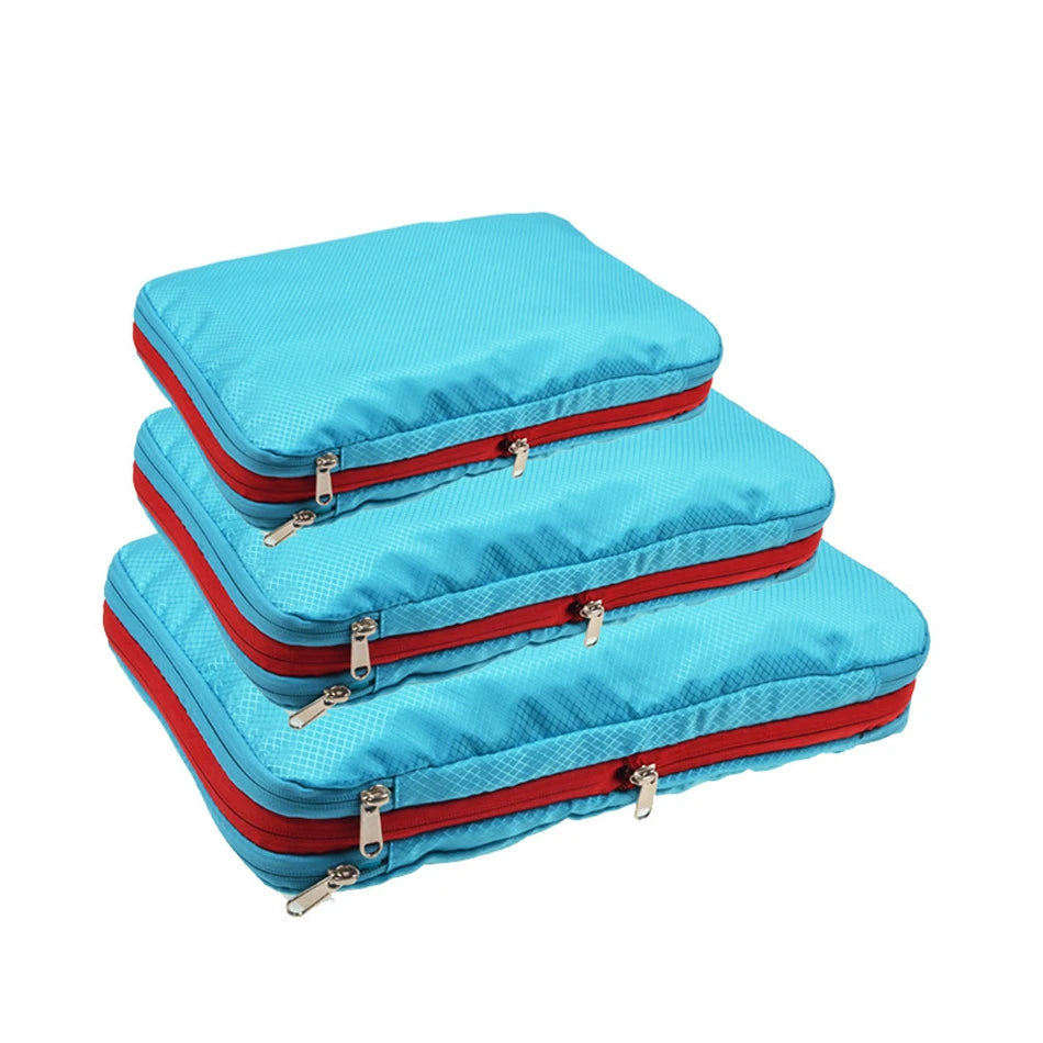 Compression Packing Cubes – Waterproof Luggage Organizer Bags