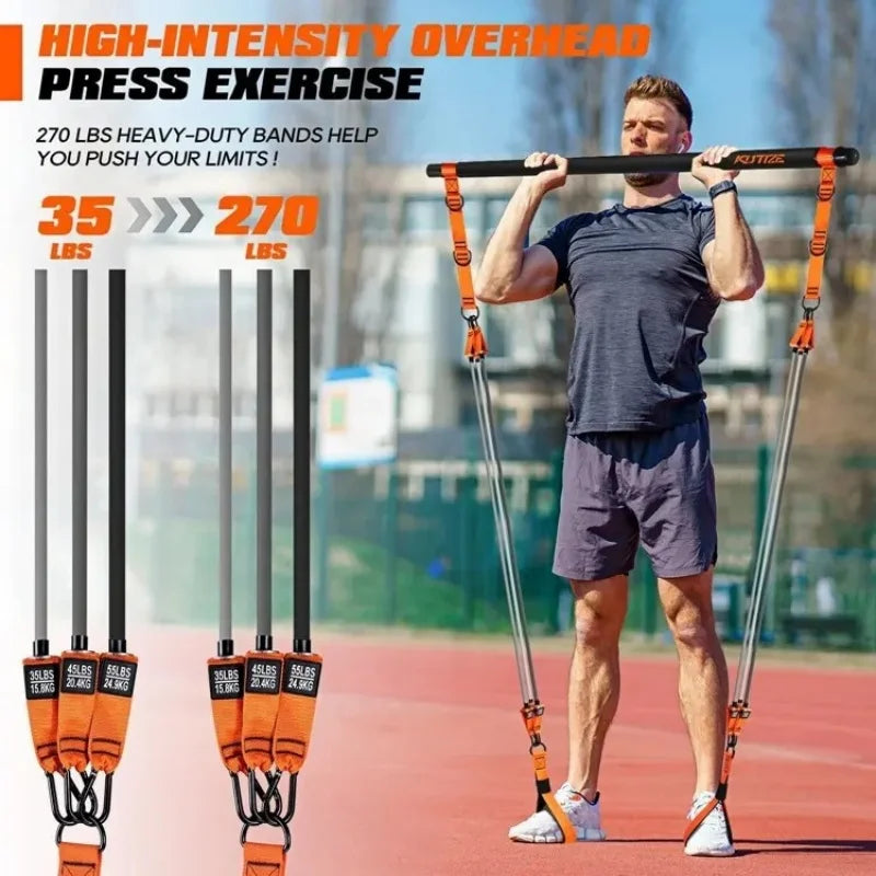 Resistance Band Pilates Bar Set – Full Body Strength Training Kit