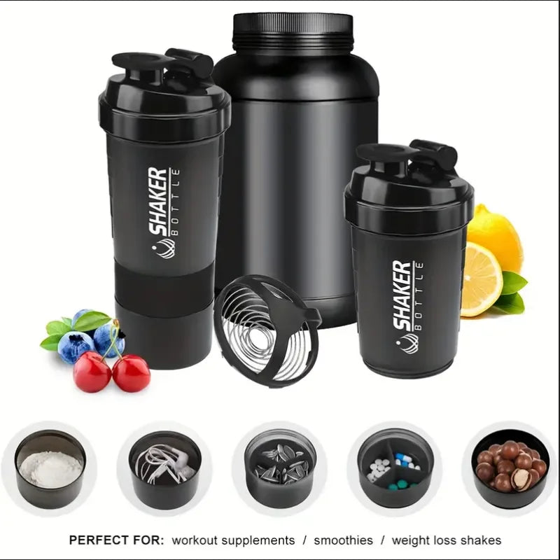 2-Tier Protein Shaker Bottle with Powder Container