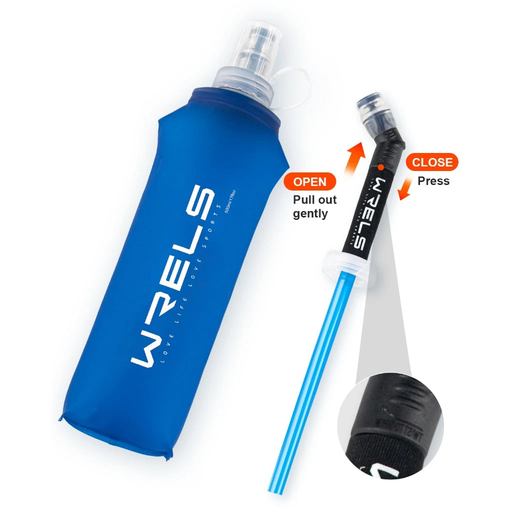 WRELS Folding Water Bottle – BPA-Free Collapsible Soft Flask