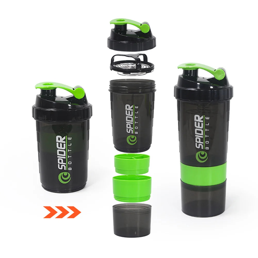 3-Layer Protein Shaker Bottle – Large Capacity Mixing Cup
