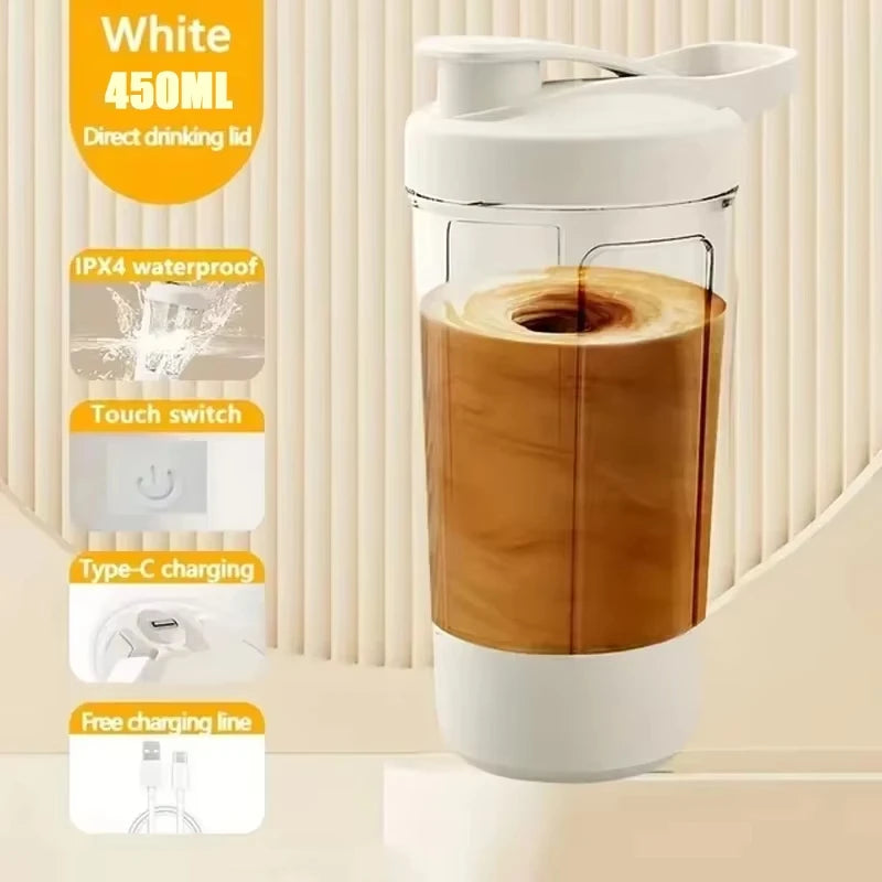 Electric Shaker Cup 450ml – Self-Stirring Protein Mixer