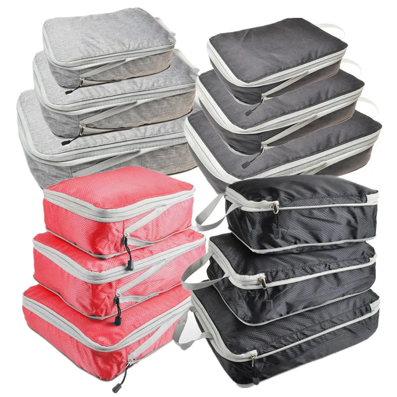 Compressible Packing Cubes – Waterproof Travel Luggage Organizer