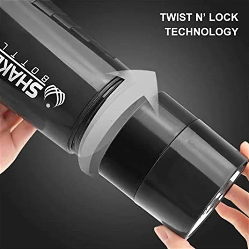 Protein Shaker Cup 500ml with Powder Storage & Whisk Ball