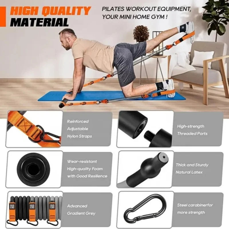 Resistance Band Pilates Bar Set – Full Body Strength Training Kit
