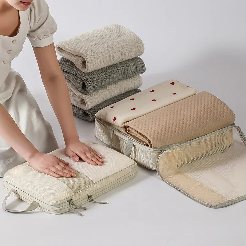 Compression Packing Cubes – Expandable Travel Organizers for Suitcases