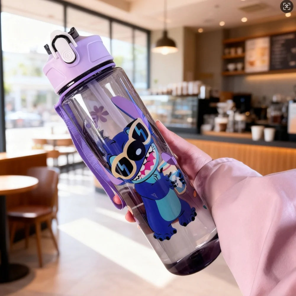 3D Cartoon Print Water Bottle – Durable Reusable Travel Cup