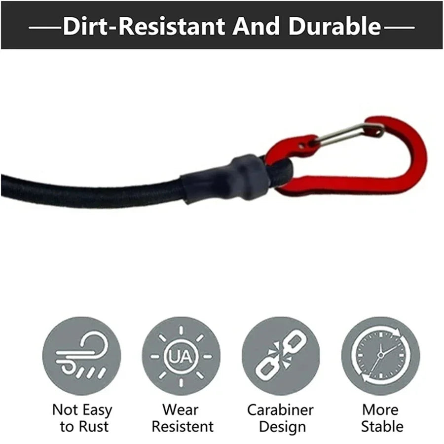 8mm Bungee Cords with Hooks – Elastic Strap for Roof Rack