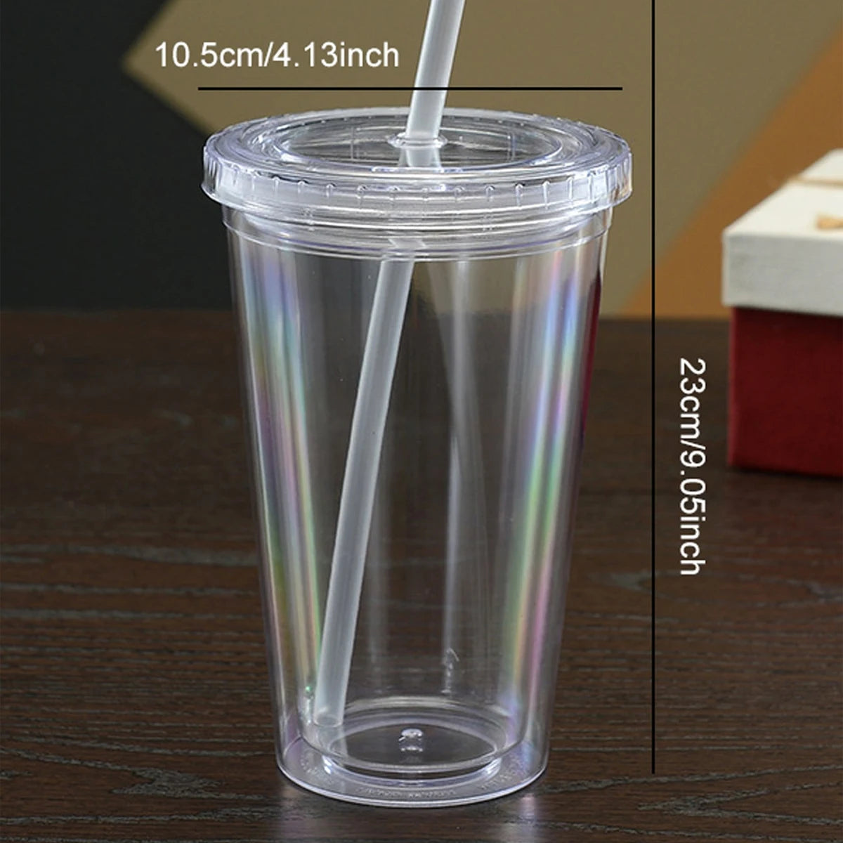 450ml Double-Layer Water Bottle with Straw – Reusable Cup