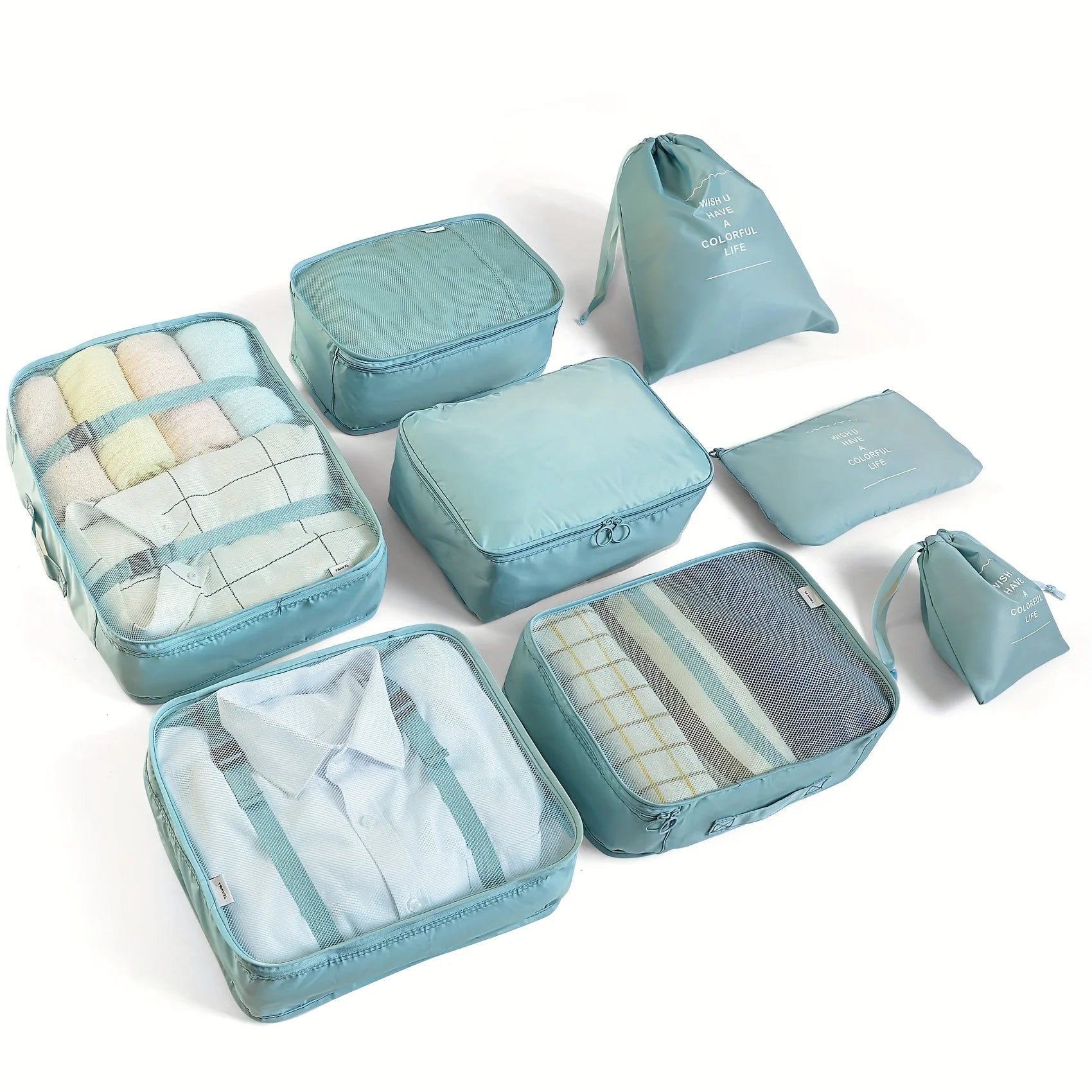 8-Piece Packing Cubes Set – Travel Luggage Organizer