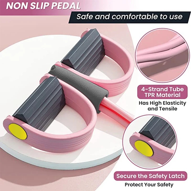 4-Tube Resistance Bands with Pedal – Fitness Pull Rope