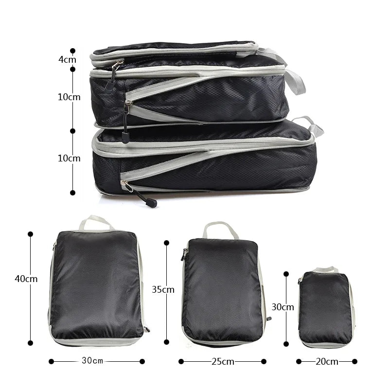Foldable Packing Cubes – Waterproof Luggage Organizer Travel Bag