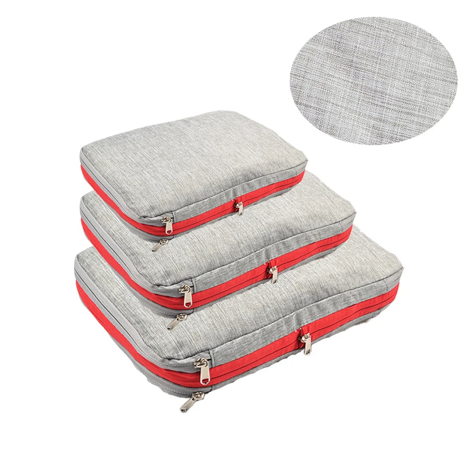 Compression Packing Cubes – Waterproof Luggage Organizer Bags