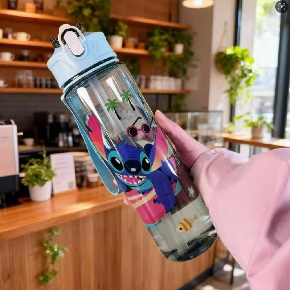 3D Cartoon Print Water Bottle – Durable Reusable Travel Cup