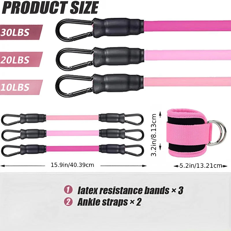 Ankle Straps Resistance Bands Set – Gym Fitness Equipment