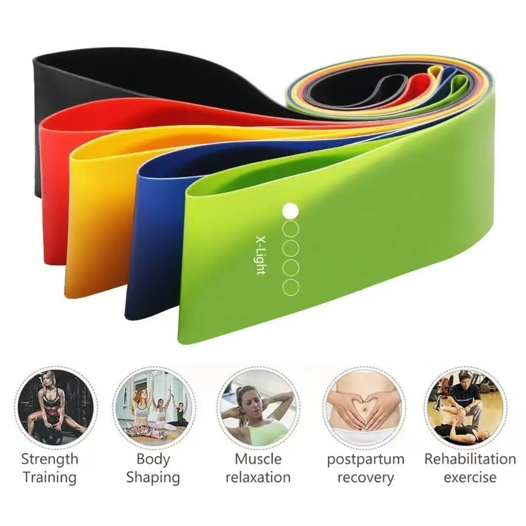 Resistance Bands Set – Elastic Exercise Bands for Yoga, Pilates & Therapy