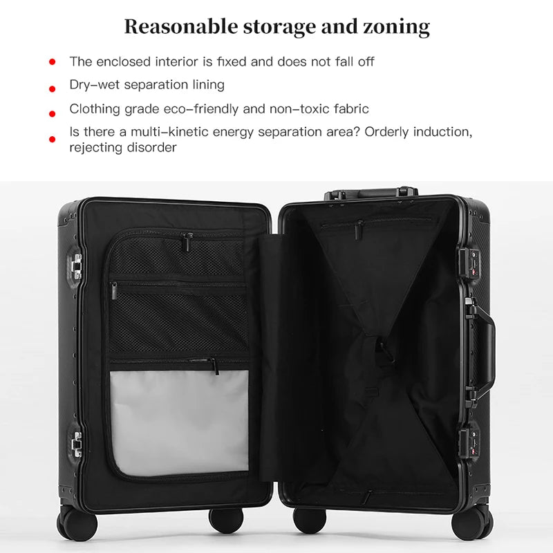 Aluminum Carry-On Luggage – TSA Approved Trolley Suitcase