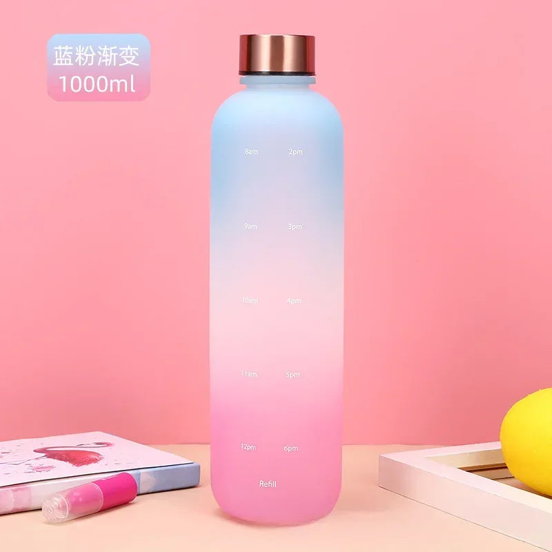 BPA Free 1L Water Bottle with Time Marker – Leakproof