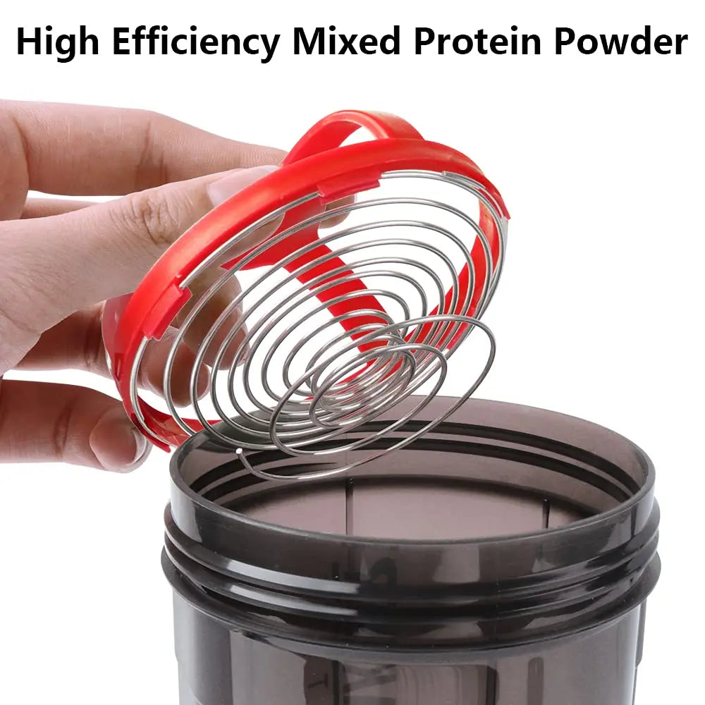 3-Layer Protein Shaker Bottle – Large Capacity Mixing Cup