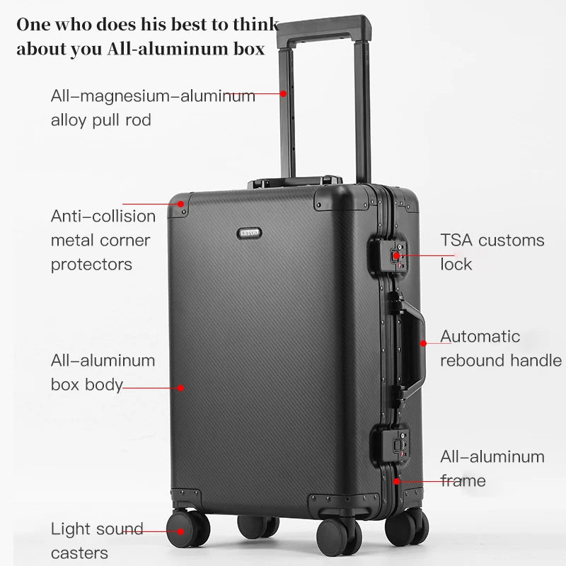 Aluminum Carry-On Luggage – TSA Approved Trolley Suitcase
