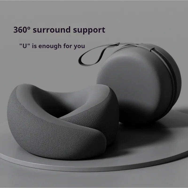 Durable U-shaped travel neck pillow for airplane and car travel