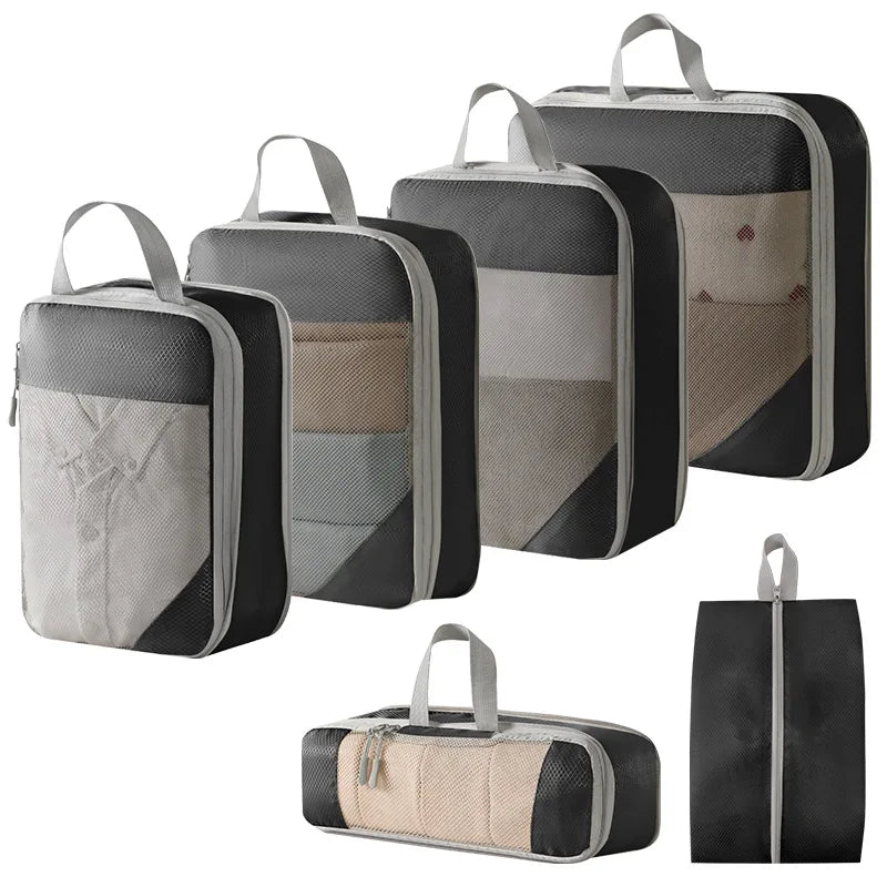 Compression Packing Cubes – Expandable Travel Organizers for Suitcases