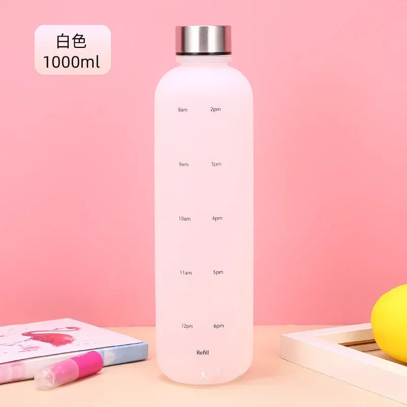 BPA Free 1L Water Bottle with Time Marker – Leakproof