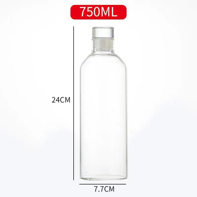 Glass Water Bottle with Leak-Proof Lid – Reusable Eco-Friendly Bottle