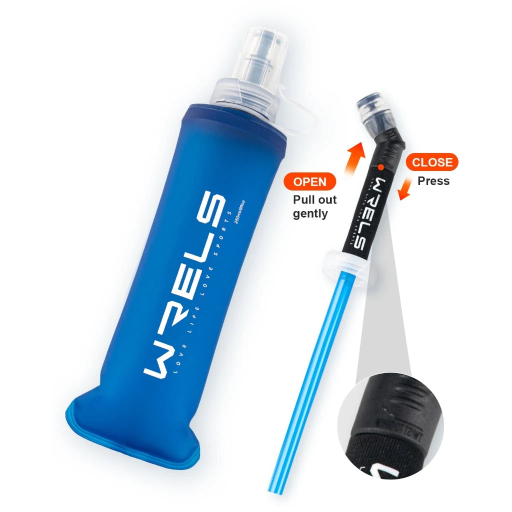 WRELS Folding Water Bottle – BPA-Free Collapsible Soft Flask