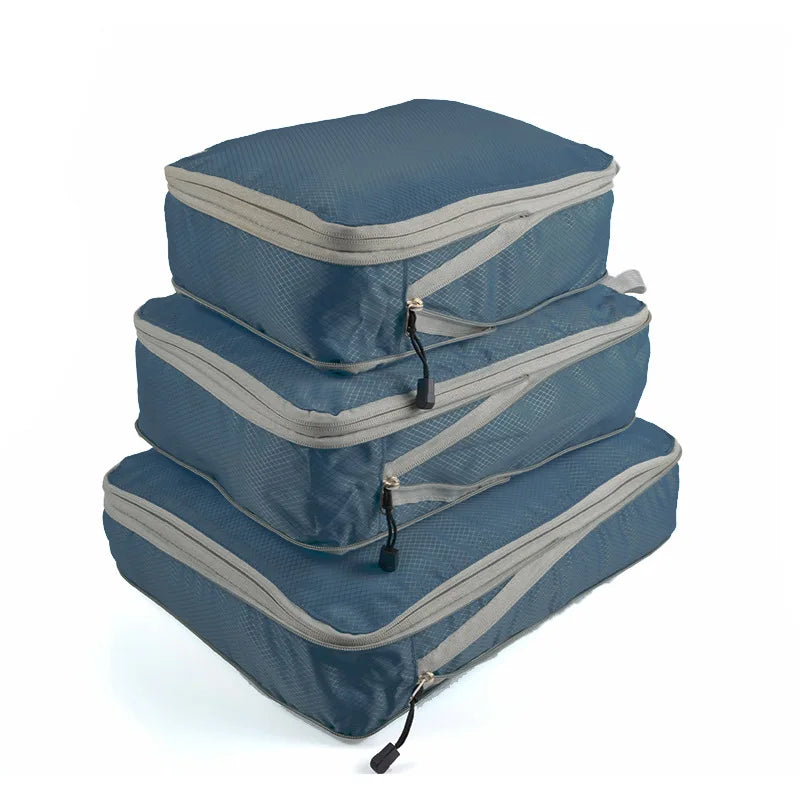 Compressible Packing Cubes – Waterproof Travel Luggage Organizer