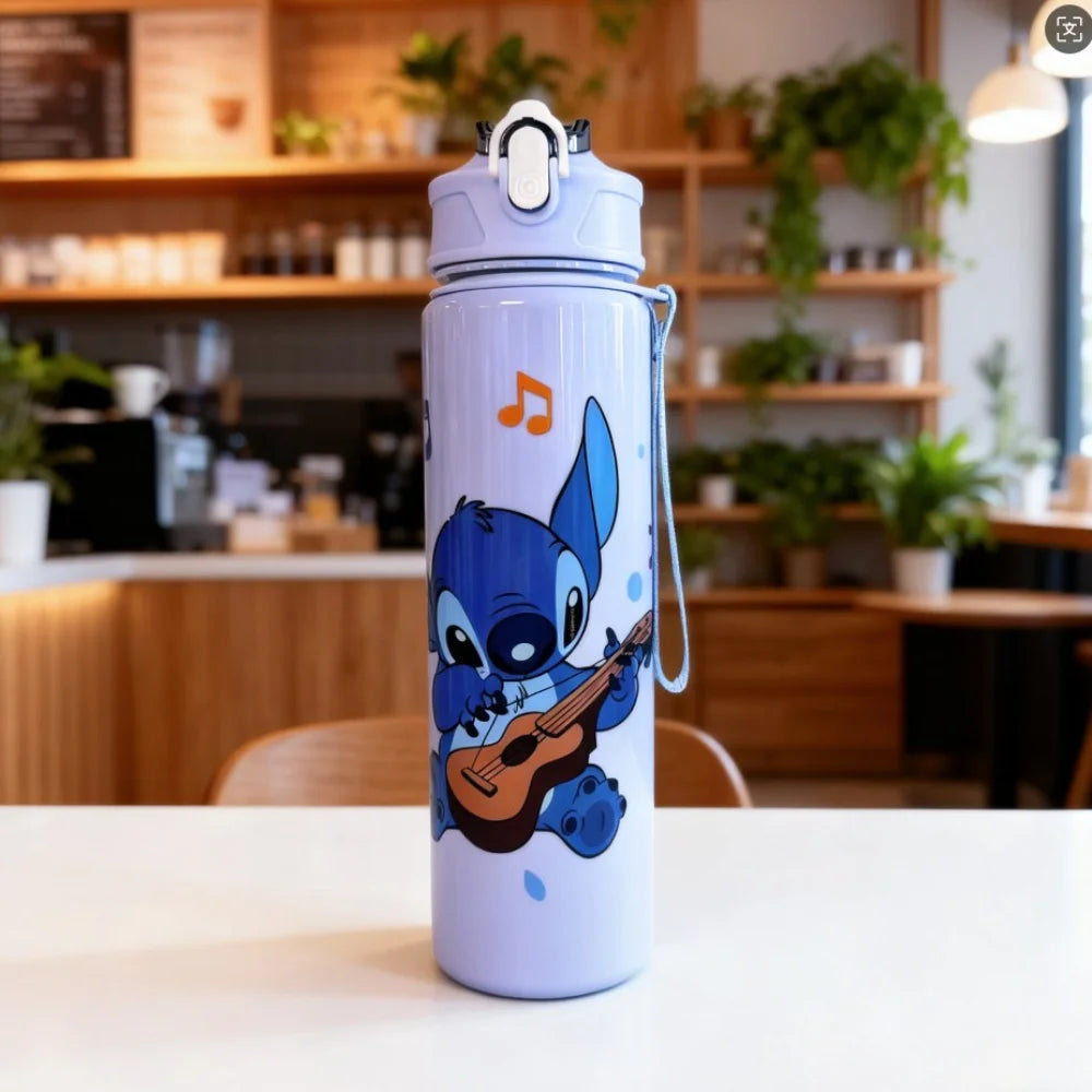 3D Cartoon Print Water Bottle – Durable Reusable Travel Cup