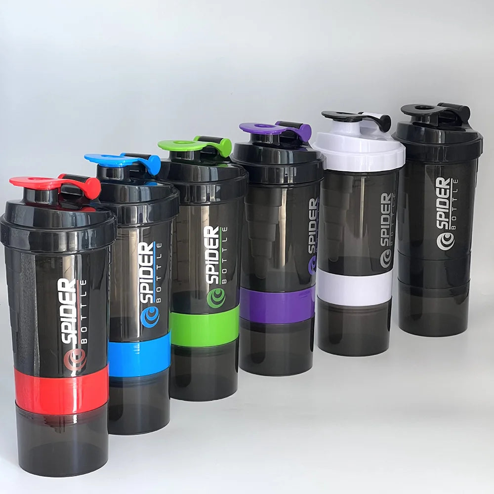 3-Layer Protein Shaker Bottle – Large Capacity Mixing Cup