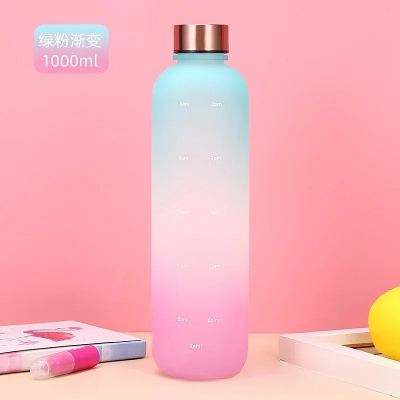 BPA Free 1L Water Bottle with Time Marker – Leakproof