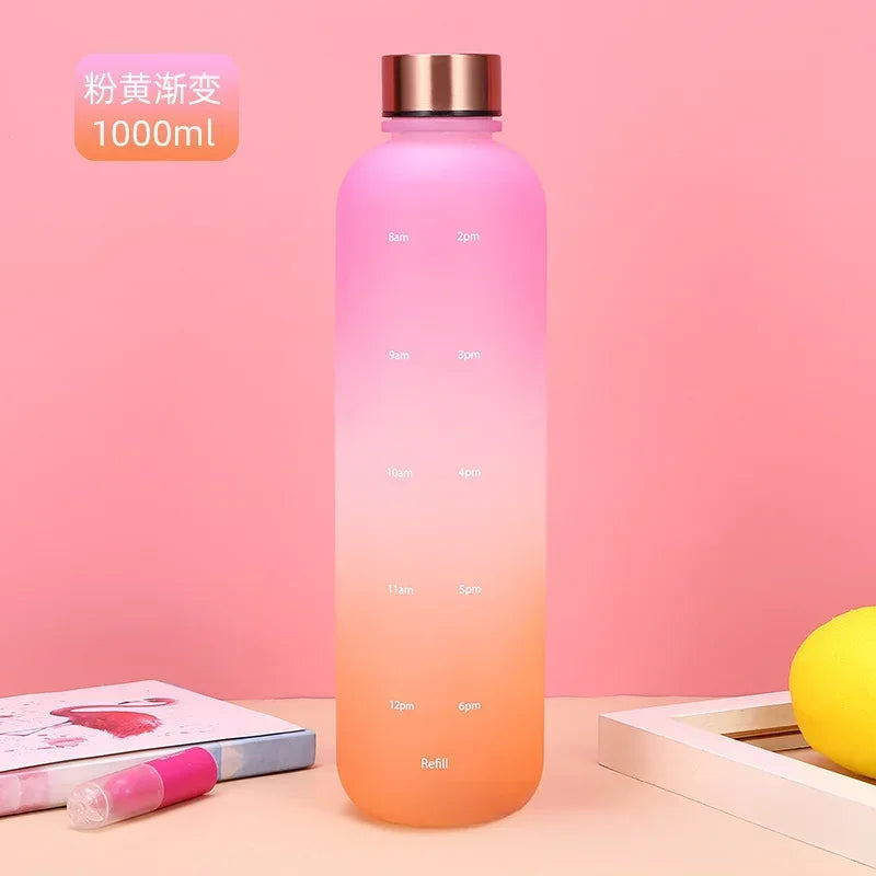 BPA Free 1L Water Bottle with Time Marker – Leakproof