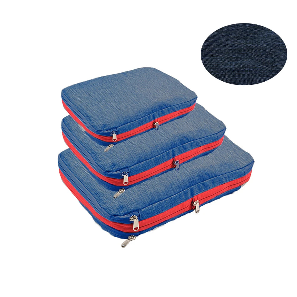 Compression Packing Cubes – Waterproof Luggage Organizer Bags