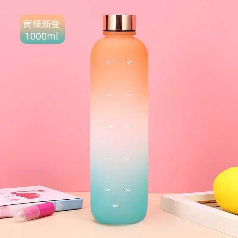 BPA Free 1L Water Bottle with Time Marker – Leakproof