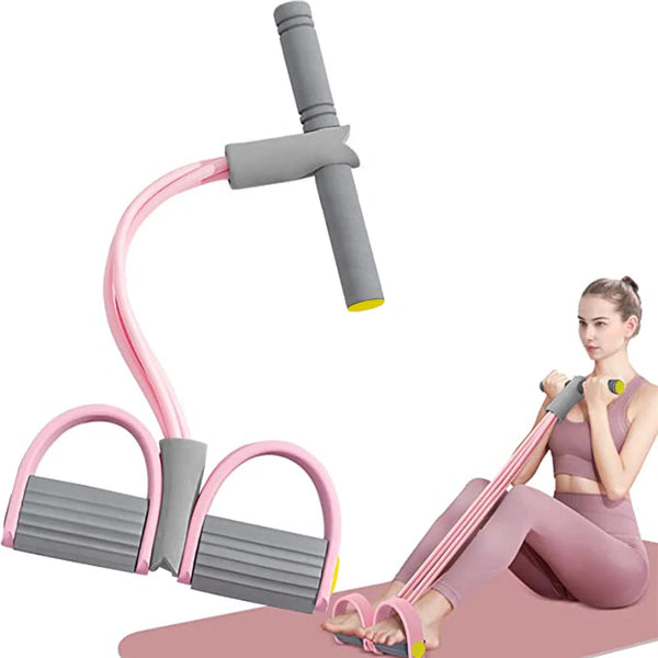 4-Tube Resistance Bands with Pedal – Fitness Pull Rope