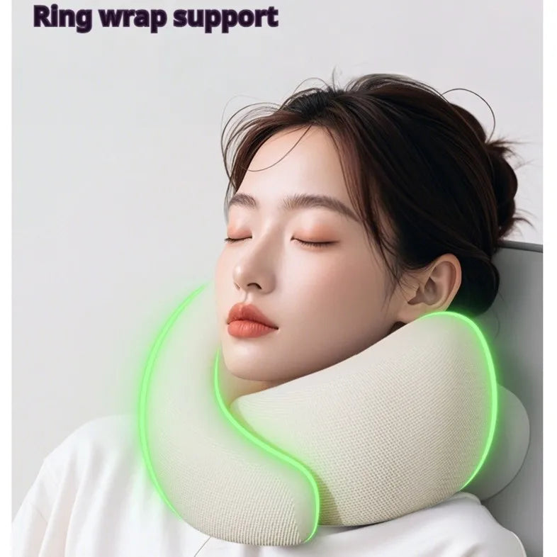 Durable U-shaped travel neck pillow for airplane and car travel