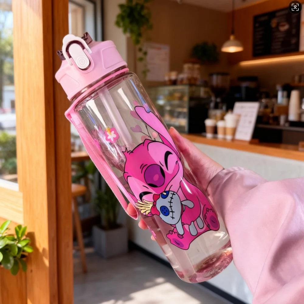 3D Cartoon Print Water Bottle – Durable Reusable Travel Cup
