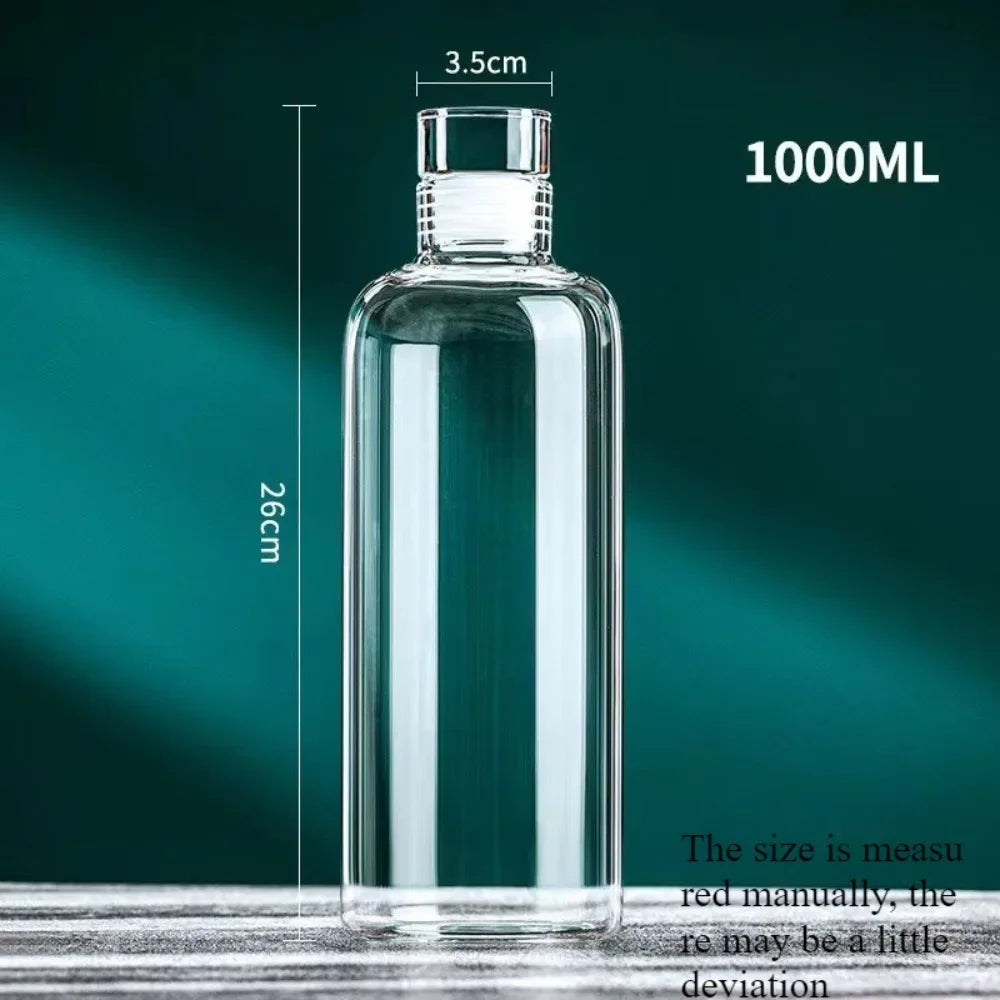 Glass Water Bottle with Leak-Proof Lid – Reusable Eco-Friendly Bottle