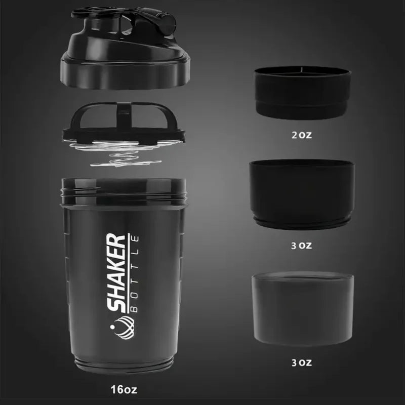 2-Tier Protein Shaker Bottle with Powder Container