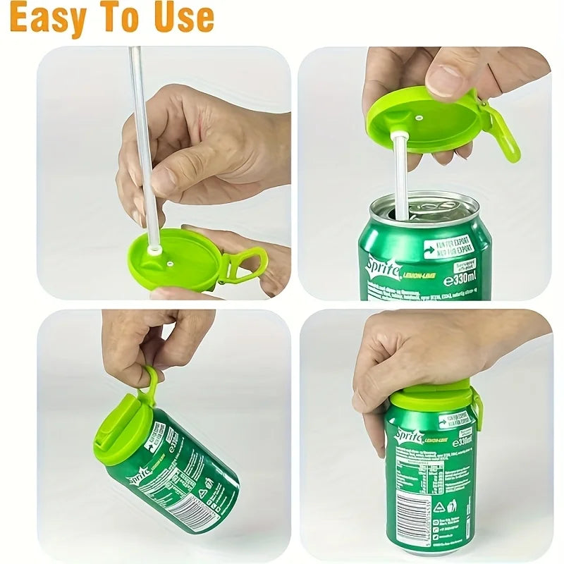Reusable Can Lid with Straw