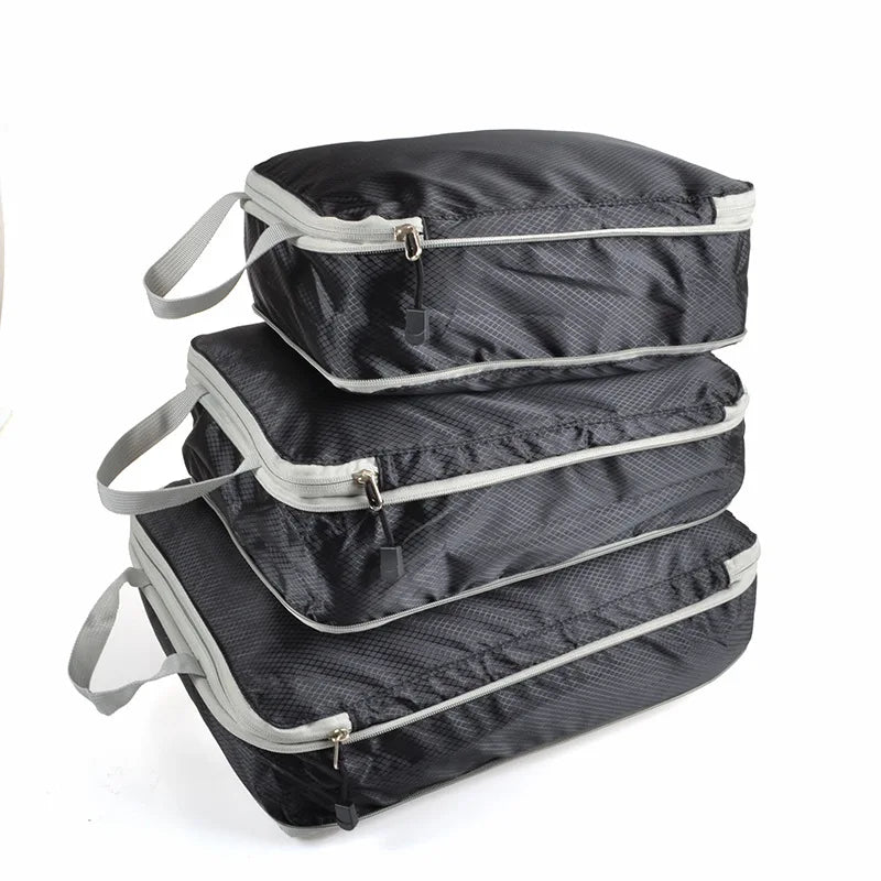Compressible Packing Cubes – Waterproof Travel Luggage Organizer
